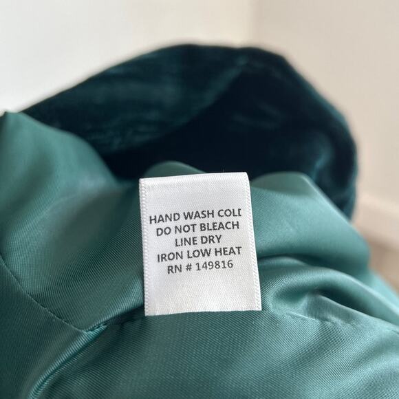 FORE Emerald Green Velvet Long Coat Gold Buttons, Women’s Large - Picture 4 of 6